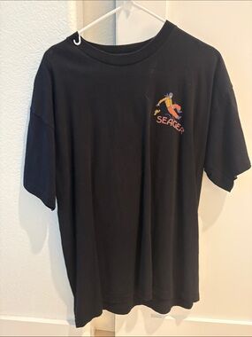 Black Seager Western Graphic Short-Sleeve Men’s Shirt